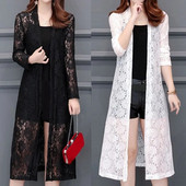 Vasaras aizsardzība pret sauli Apģērbs Krekls Sieviešu garais jakas Sieviešu jakas ar garām piedurknēm Sieviešu Mežģīnes Mētelis Sieviešu Šalle Virsdrēbes