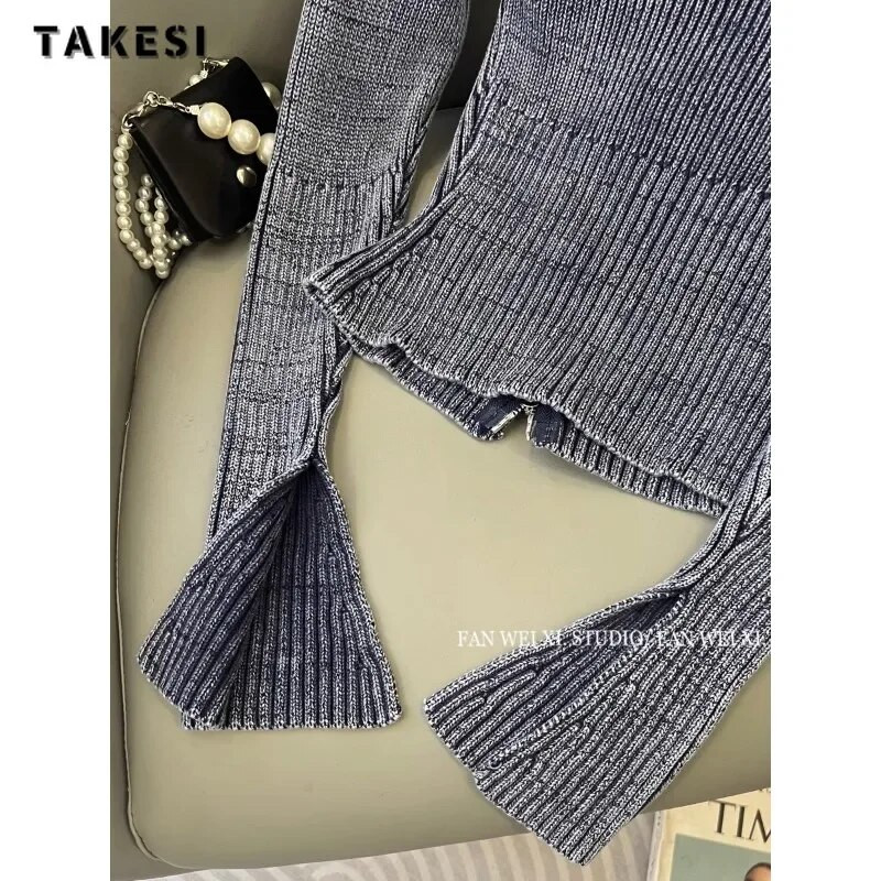 2023. Zimski ležerni Hotsweet kardigani dugih rukava s patentnim zatvaračem za pletenje Ženska klupska odjeća Ženski seksi pulover s otvorenim ovratnikom