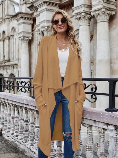 Fitshinling Bohemian dugi džemper kardigan ženska pletenina s otvorenim ovratnikom zimski kaput ženski praznični preveliki kardigani rasprodaja