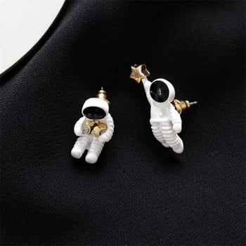 Асиметрична пентаграма свити обеци за жени Момичета Космически астронавти Обеци на шипове Модни звездни дамски обеци Парти подарък