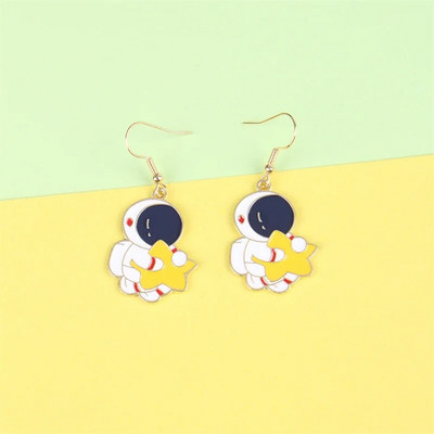 Asimetrični pentagram skupljene naušnice za žene Djevojke Svemirski astronauti Naušnice s nitnama Modne zvijezde Ženske naušnice Poklon za zabavu