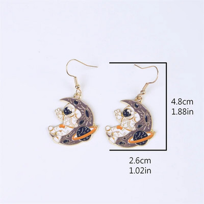 Asimetrični pentagram skupljene naušnice za žene Djevojke Svemirski astronauti Naušnice s nitnama Modne zvijezde Ženske naušnice Poklon za zabavu