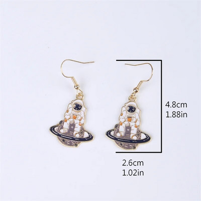 Asimetrični pentagram skupljene naušnice za žene Djevojke Svemirski astronauti Naušnice s nitnama Modne zvijezde Ženske naušnice Poklon za zabavu