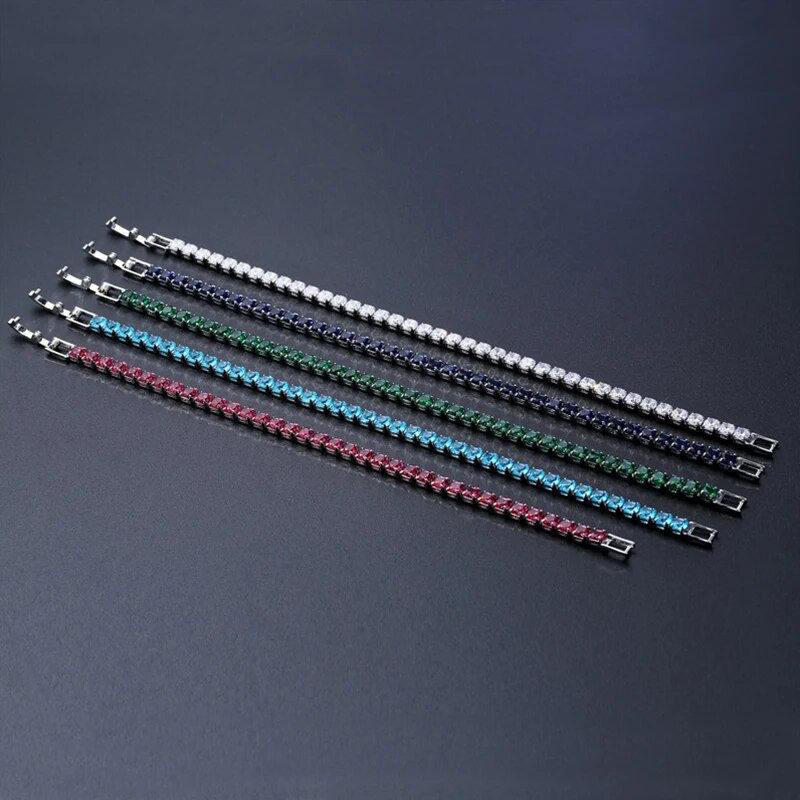 Luksuzna kristalna narukvica u boji za žene, modne metalne lančane narukvice sa vještačkim dijamantima, narukvica u punk stilu, hip-hop narukvica, nakit