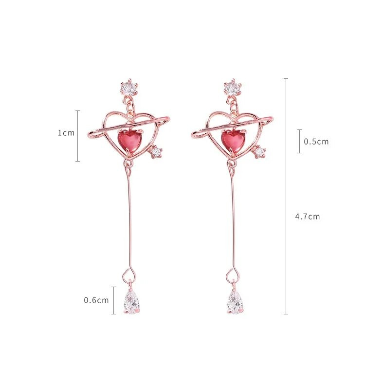 Korejas modes sirds cirkona kristāla garie auskari sievietēm Cirkona auskari dzimšanas dienas rotaslietas dāvanas Pendientes Mujer