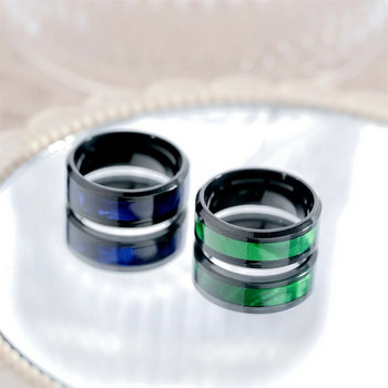 8 мм класически мъжки пръстени от титанова стоманена обвивка Модни универсални годежни годишнини от сватба Прости мъжки подаръци за Хелоуин