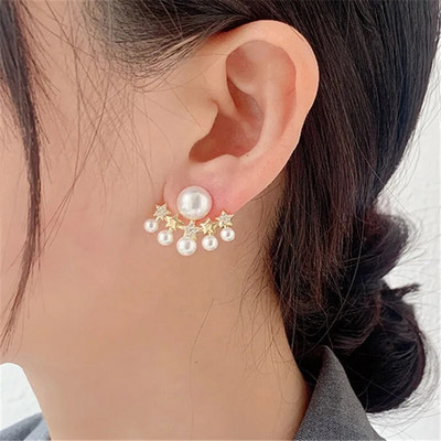 2023. gada jauni korejiešu modes luksusa imitācijas pērļu ziedu auskari sievietēm. Modes, kristāla elegantas rotaslietas ballītes dāvanas