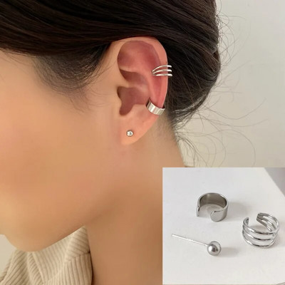 3 db Fashion Cross Clip fülbevaló női lányoknak aranyos fülporcos mandzsetta piercing nélkül ékszeres fülbevaló szett férfi Brincos ajándék