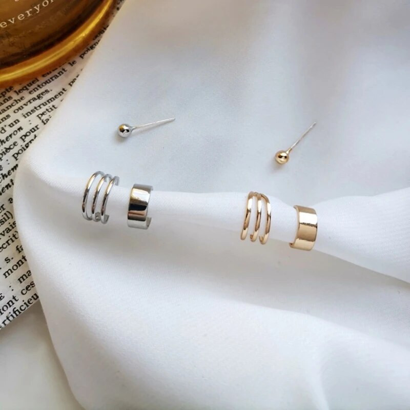 3 db Fashion Cross Clip fülbevaló női lányoknak aranyos fülporcos mandzsetta piercing nélkül ékszeres fülbevaló szett férfi Brincos ajándék