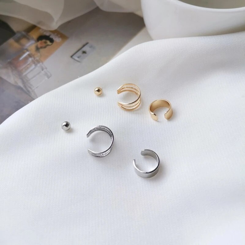 3 db Fashion Cross Clip fülbevaló női lányoknak aranyos fülporcos mandzsetta piercing nélkül ékszeres fülbevaló szett férfi Brincos ajándék