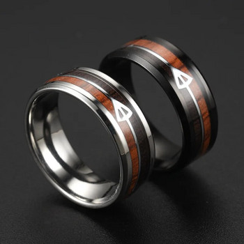 8 мм Модни мъжки пръстени Титаниева стоманена зърнеста стрела Годеж Годишнина от сватба Творчество Парти пръстени Аксесоари за бижута