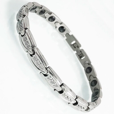 Zdrava narukvica za djevojke s magnetskom terapijom germanijem Narukvica za zapešće od kubnog cirkonija od ružičastog zlata za žene