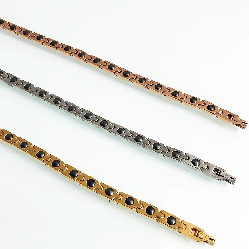 Zdrava narukvica za djevojke s magnetskom terapijom germanijem Narukvica za zapešće od kubnog cirkonija od ružičastog zlata za žene