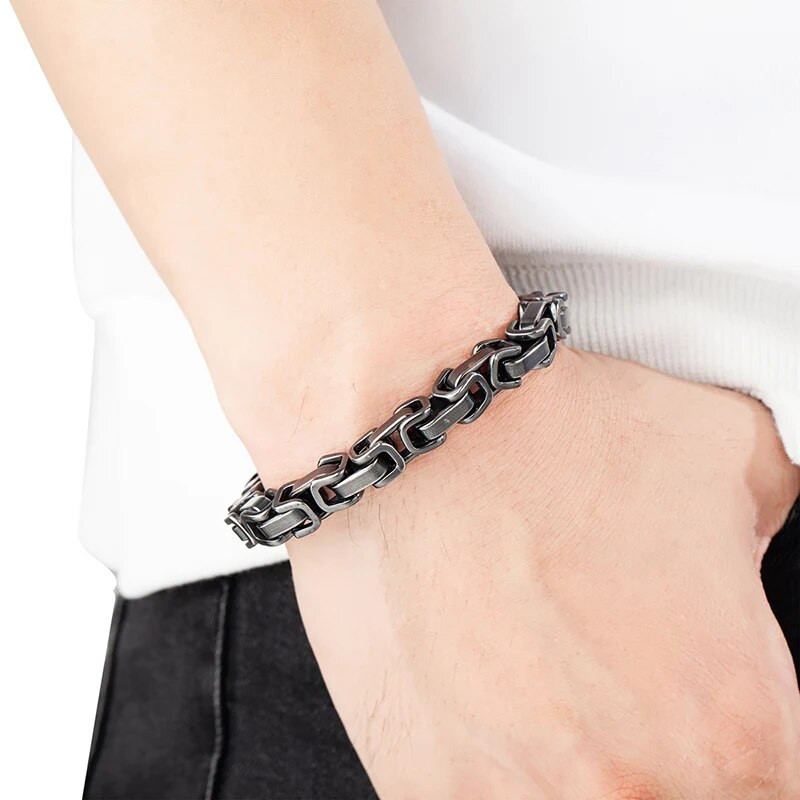 Nerūsējošā tērauda vintage melna rokassprādze Vīriešu Kubas ķēde Retro aproce Modes rotaslietas draugiem Dāvana vairumtirdzniecības aksesuāri