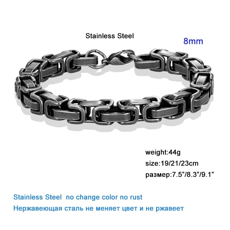 Nerūsējošā tērauda vintage melna rokassprādze Vīriešu Kubas ķēde Retro aproce Modes rotaslietas draugiem Dāvana vairumtirdzniecības aksesuāri