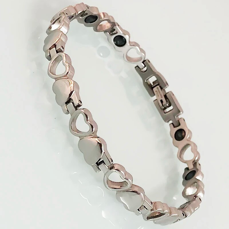 Veselības aprūpe Magnētiskā rokassprādze Apzeltīta nerūsējošā tērauda sirds formas rokassprādzes Sievietēm Sieviešu rotaslietas Meiteņu dzimšanas dienas dāvanas