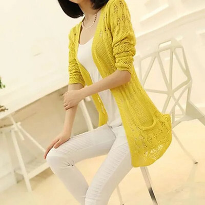 2022. aasta kevadsuvi naiste taskuga kardigan Naiste avarad ülerõivad Naiste kootud kampsun kardiganid pikkade varrukatega naiste mantel