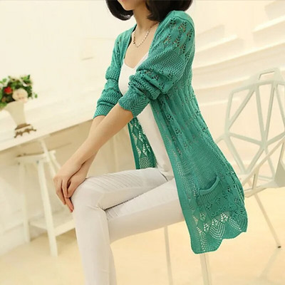 2022. aasta kevadsuvi naiste taskuga kardigan Naiste avarad ülerõivad Naiste kootud kampsun kardiganid pikkade varrukatega naiste mantel