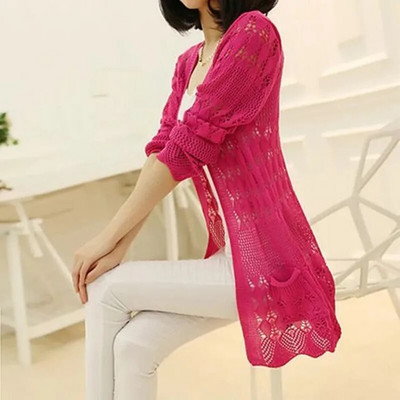 2022. aasta kevadsuvi naiste taskuga kardigan Naiste avarad ülerõivad Naiste kootud kampsun kardiganid pikkade varrukatega naiste mantel