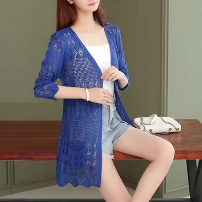 2022. aasta kevadsuvi naiste taskuga kardigan Naiste avarad ülerõivad Naiste kootud kampsun kardiganid pikkade varrukatega naiste mantel