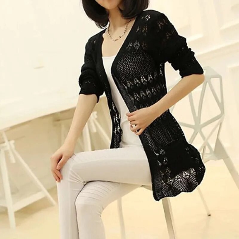 2022. aasta kevadsuvi naiste taskuga kardigan Naiste avarad ülerõivad Naiste kootud kampsun kardiganid pikkade varrukatega naiste mantel