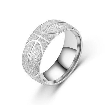 Класически мъжки пръстени Баскетболна форма от неръждаема стомана Класически спортни парти бижута Персонализирани мъжки аксесоари за пръстени
