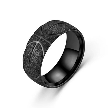 Класически мъжки пръстени Баскетболна форма от неръждаема стомана Класически спортни парти бижута Персонализирани мъжки аксесоари за пръстени
