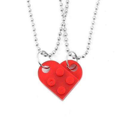 Nova prošivena srcolika ogrlica za par, dvoslojni odvojivi prošiveni privjesak, dobar prijatelj, poklon nakit