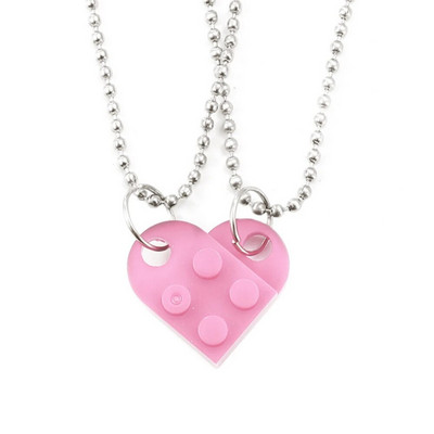 Nova prošivena srcolika ogrlica za par, dvoslojni odvojivi prošiveni privjesak, dobar prijatelj, poklon nakit