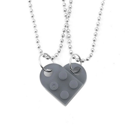 Nova prošivena srcolika ogrlica za par, dvoslojni odvojivi prošiveni privjesak, dobar prijatelj, poklon nakit