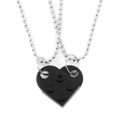 Nova prošivena srcolika ogrlica za par, dvoslojni odvojivi prošiveni privjesak, dobar prijatelj, poklon nakit