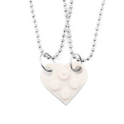 Nova prošivena srcolika ogrlica za par, dvoslojni odvojivi prošiveni privjesak, dobar prijatelj, poklon nakit