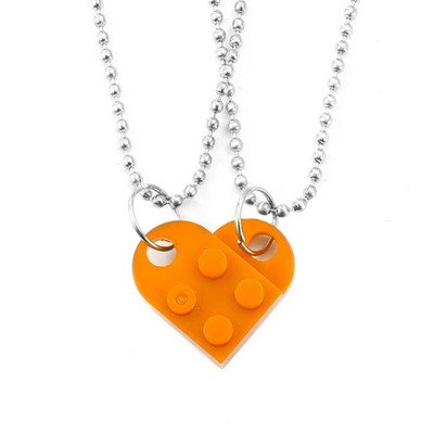 Nova prošivena srcolika ogrlica za par, dvoslojni odvojivi prošiveni privjesak, dobar prijatelj, poklon nakit