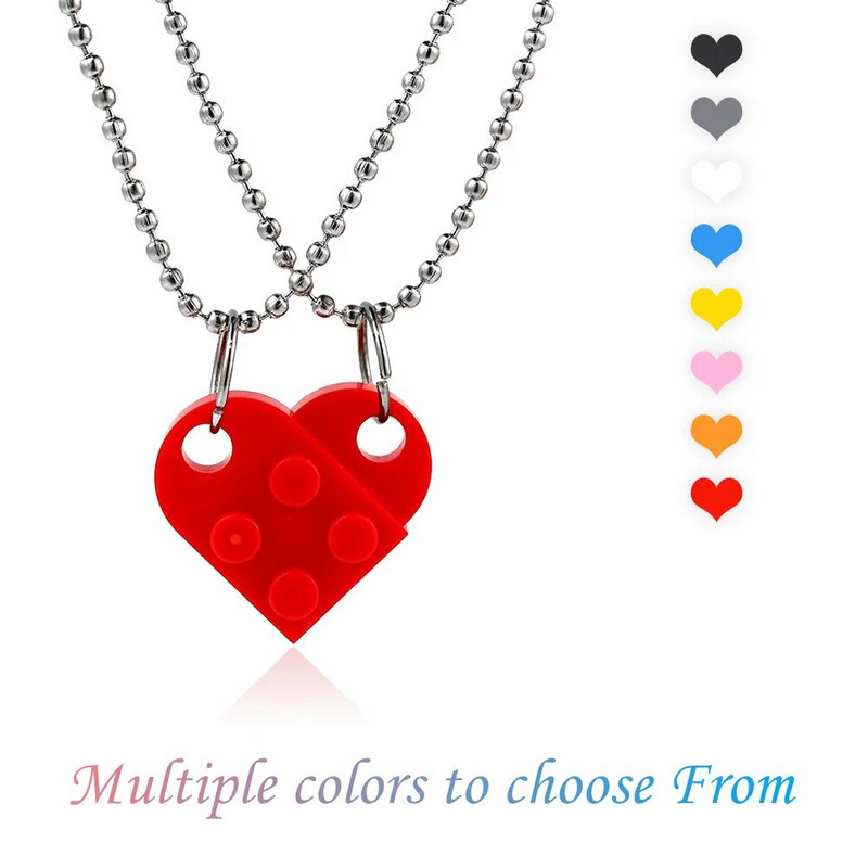 Nova prošivena srcolika ogrlica za par, dvoslojni odvojivi prošiveni privjesak, dobar prijatelj, poklon nakit