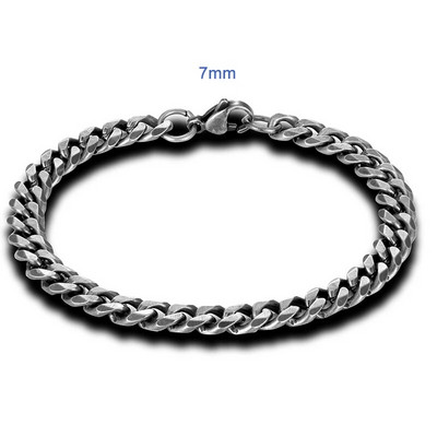 Vīriešu rokassprādze Nerūsējošais tērauds Vintage Apmale Kubas Ķēdes Rokassprādzes Retro aproces Rotaslietas Modes Roku aksesuāri Ziemassvētku dāvanas