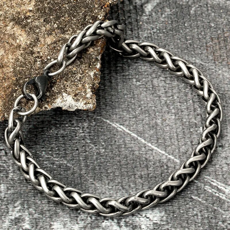 Vīriešu rokassprādze Nerūsējošais tērauds Vintage Apmale Kubas Ķēdes Rokassprādzes Retro aproces Rotaslietas Modes Roku aksesuāri Ziemassvētku dāvanas