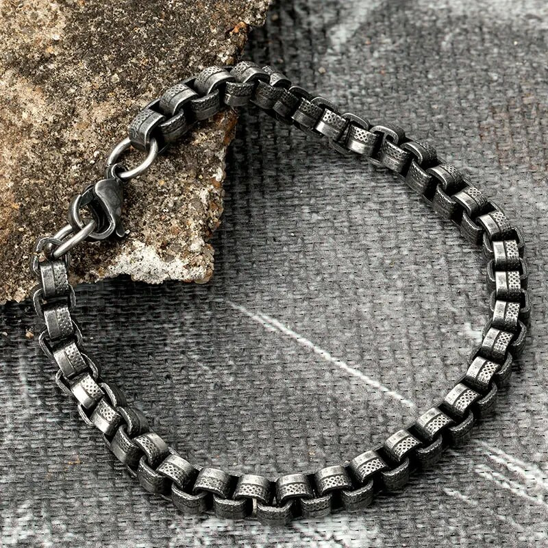 Vīriešu rokassprādze Nerūsējošais tērauds Vintage Apmale Kubas Ķēdes Rokassprādzes Retro aproces Rotaslietas Modes Roku aksesuāri Ziemassvētku dāvanas