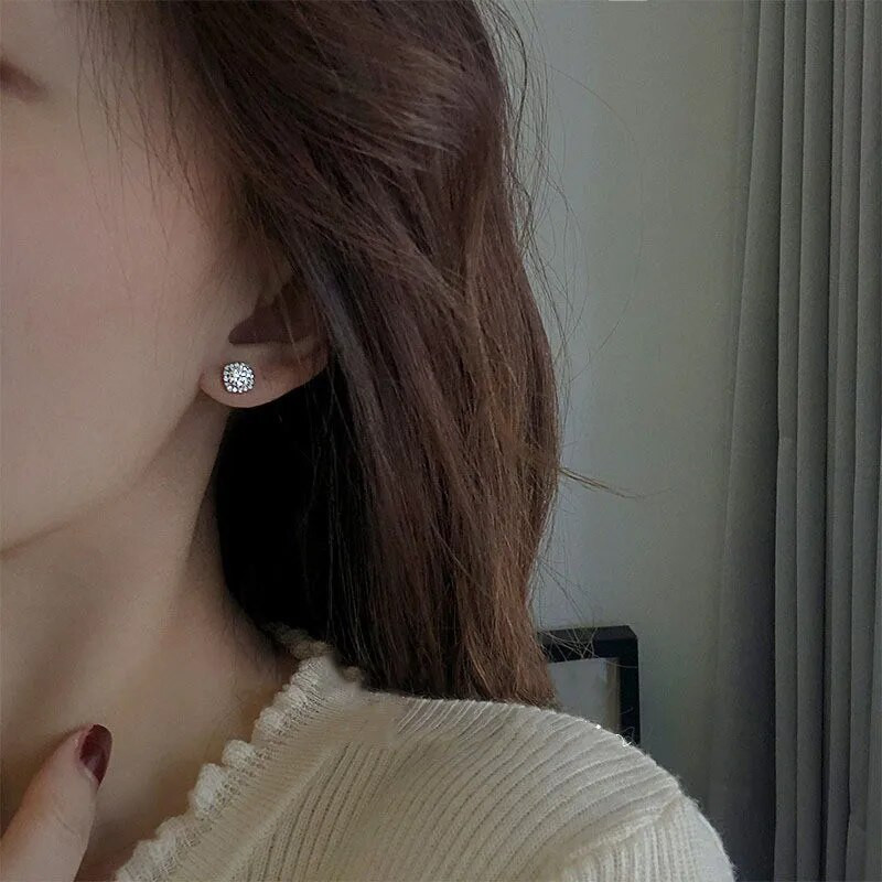 Vintage modni dodaci za žene Četvrtaste sjajne cirkonske naušnice s nitnama za žene Mladenka Svadbena zabava Poklon za Valentinovo Nakit mujer