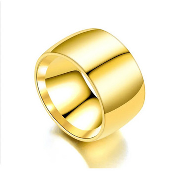 Ανδρικά δαχτυλίδια μόδας 12 χιλιοστών Wide Simplicity Classic Fine Δώρα γενεθλίων Δαχτυλίδια για άντρες Κοσμήματα αξεσουάρ από ανοξείδωτο ατσάλι