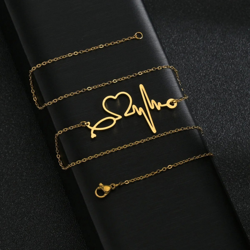 Heartbeat Ogrlica Žene vole Srce Ogrlice i privjesci Medicinska sestra Doktor Ljubavnik Darovi Nakit od nehrđajućeg čelika