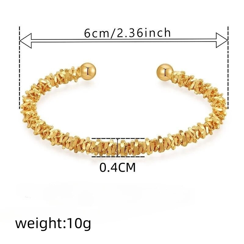 Novo moderno jednostavno nepravilno drobljeno kamenje Svjetlucave otvorene podesive narukvice Narukvice za žene Nakit Golden Cuff Pulseiras