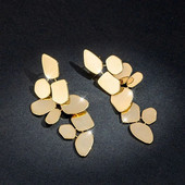 Pretjerani listovi nepravilne geometrije Metalne zlatne duge naušnice s privjeskom za žene Novi trend Brincos vjenčani nakit Poklon za djevojke