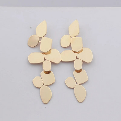 Pretjerani listovi nepravilne geometrije Metalne zlatne duge naušnice s privjeskom za žene Novi trend Brincos vjenčani nakit Poklon za djevojke