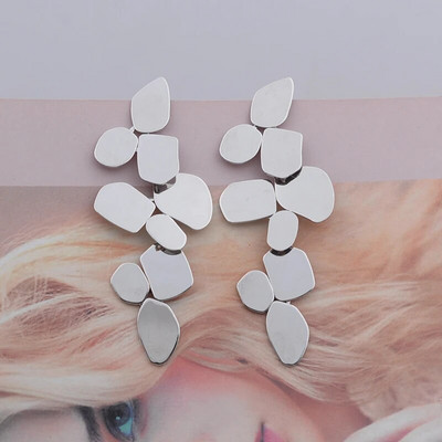 Pretjerani listovi nepravilne geometrije Metalne zlatne duge naušnice s privjeskom za žene Novi trend Brincos vjenčani nakit Poklon za djevojke