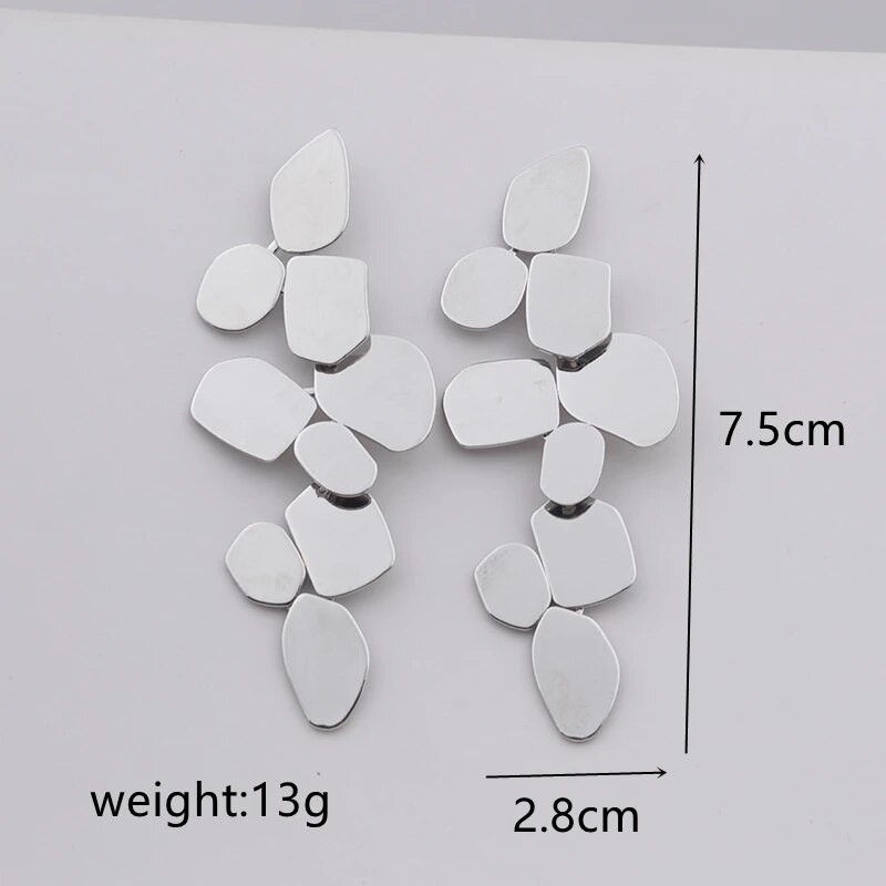 Pretjerani listovi nepravilne geometrije Metalne zlatne duge naušnice s privjeskom za žene Novi trend Brincos vjenčani nakit Poklon za djevojke