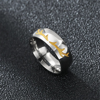 Fine Fashion Δαχτυλίδι Ζευγάρι Ζωικά ελάφια από ανοξείδωτο ατσάλι Χριστουγεννιάτικα δώρα αρραβώνων Γαμήλια κοσμήματα για άνδρες Γυναικεία δαχτυλίδια