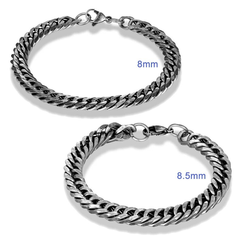 Muške narukvice od nehrđajućeg čelika Vintage nakit Byzantine Curb Cuban Link Chain Punk narukvice Božićni dar Veleprodaja Accessoires