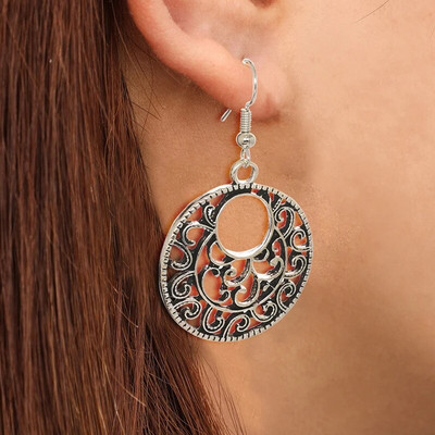 Modyle Fashion Vintage Tibetas sudraba dabīgā tirkīza auskari zilā akmens ūdens lāses nokarenas auskari sievietēm Boho