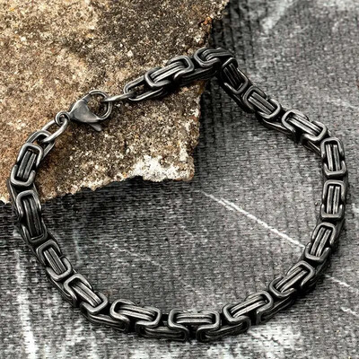 Muške narukvice od nehrđajućeg čelika Vintage Oksidirani Cool Punk Curb Kubanski lančići Nakit Božićni darovi Modni dodaci za zapešće