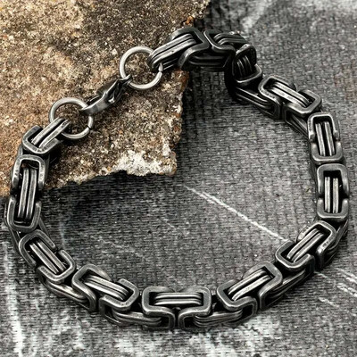 Muške narukvice od nehrđajućeg čelika Vintage Oksidirani Cool Punk Curb Kubanski lančići Nakit Božićni darovi Modni dodaci za zapešće